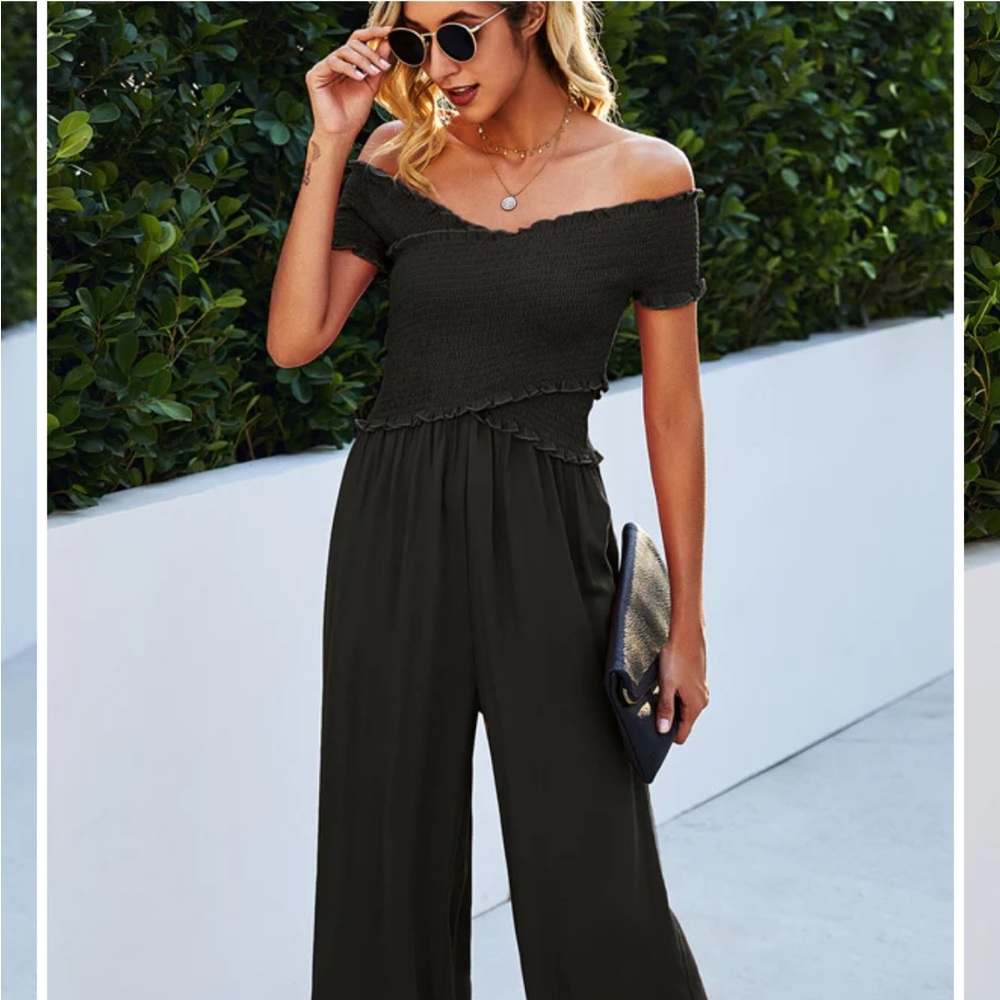 Elegant Black Off-Shoulder Jumpsuit